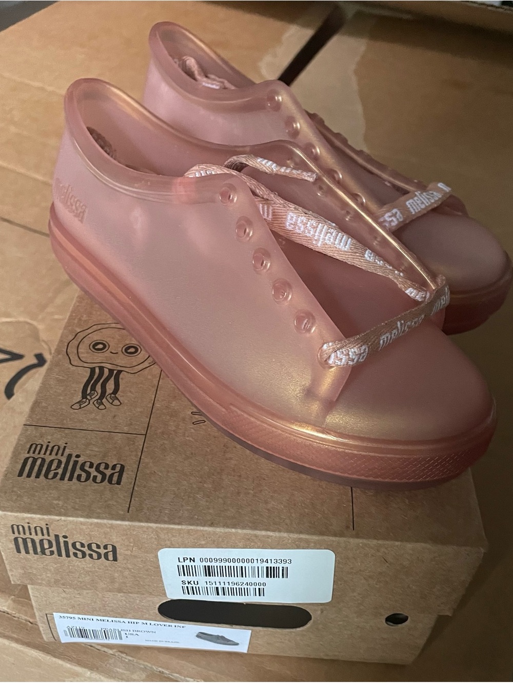 Mini Melissa Rose Gold Jelly Slip-On Sneakers